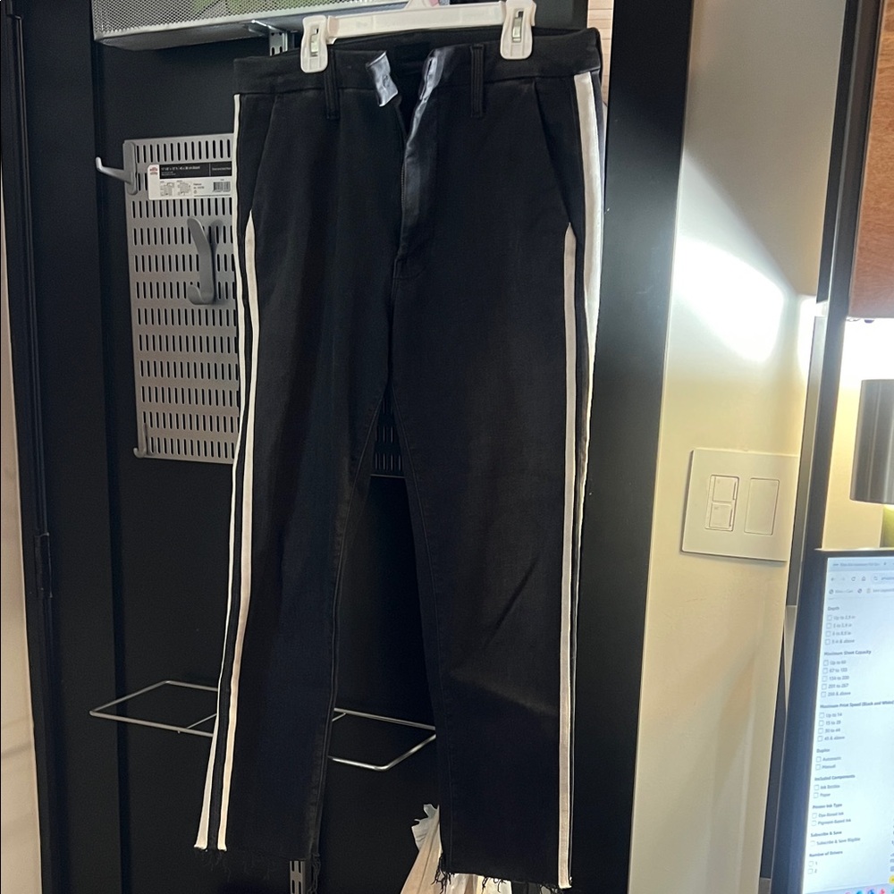 Black Pants with White Stripes